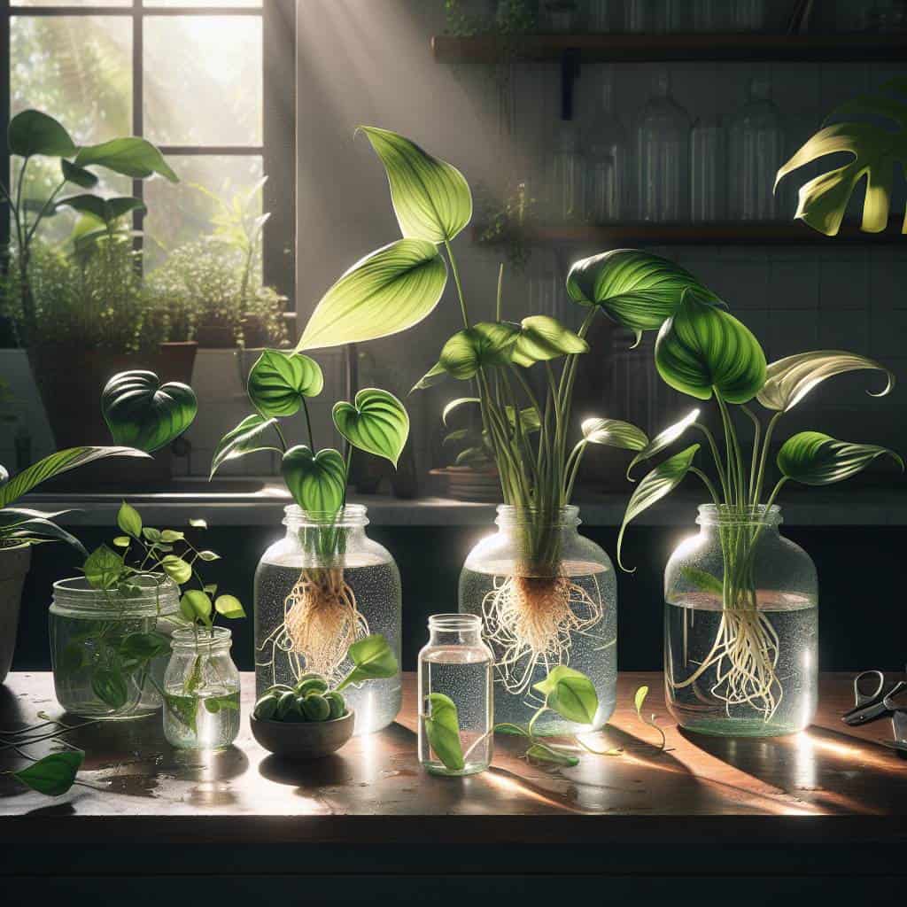 How to propagate plants from cuttings in water.