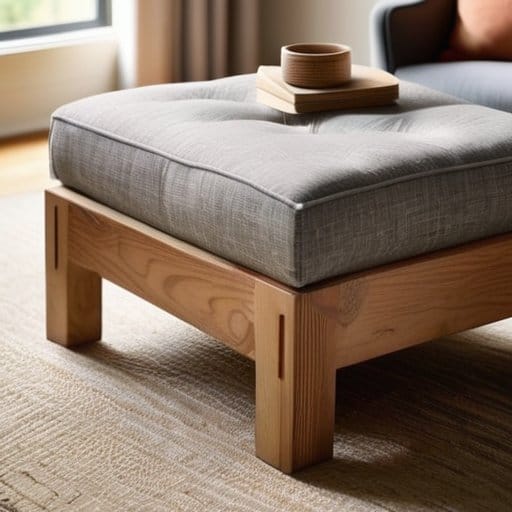 DIY upholstered ottoman from crate